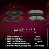 Metrix Premium Front Semi-Metallic Disc Brake Pad Set 93399MS OEM fit spare parts